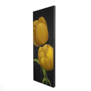 360 Stand 20x60 in. Botanical Yellow 2-Daffodil Flower Print, 360-Degree Rotatable Framed Wall Art, Artistic Home Decoration, Ideal Gift for Home Supplies