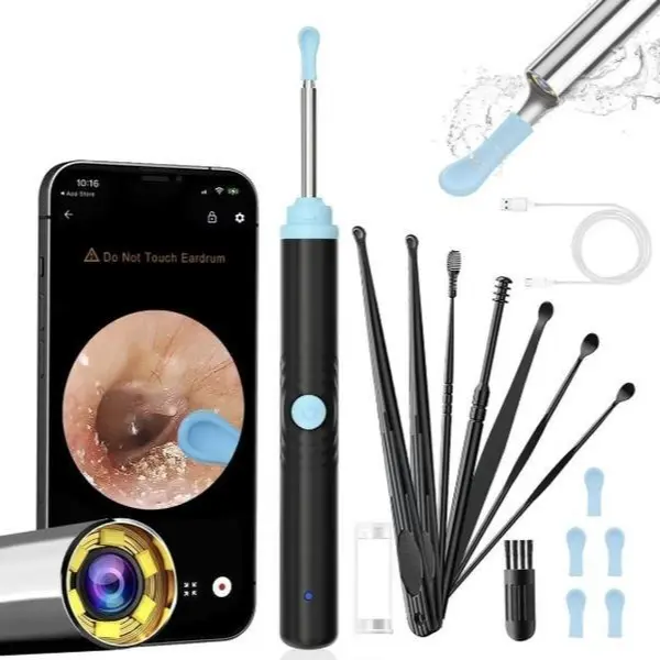 Ear Wax Removal Tool with Camera,1Set Portable Type-C Rechargeable Ear Cleaner,Waterproof Endoscope Ear Cleaning Tool, Earwax Removal Tool,Earwax Removal Kit,Earwax Remover Tool,Easy&Safe for Family Use–Gift for Birthday&Christmas Ear Wax Remover
