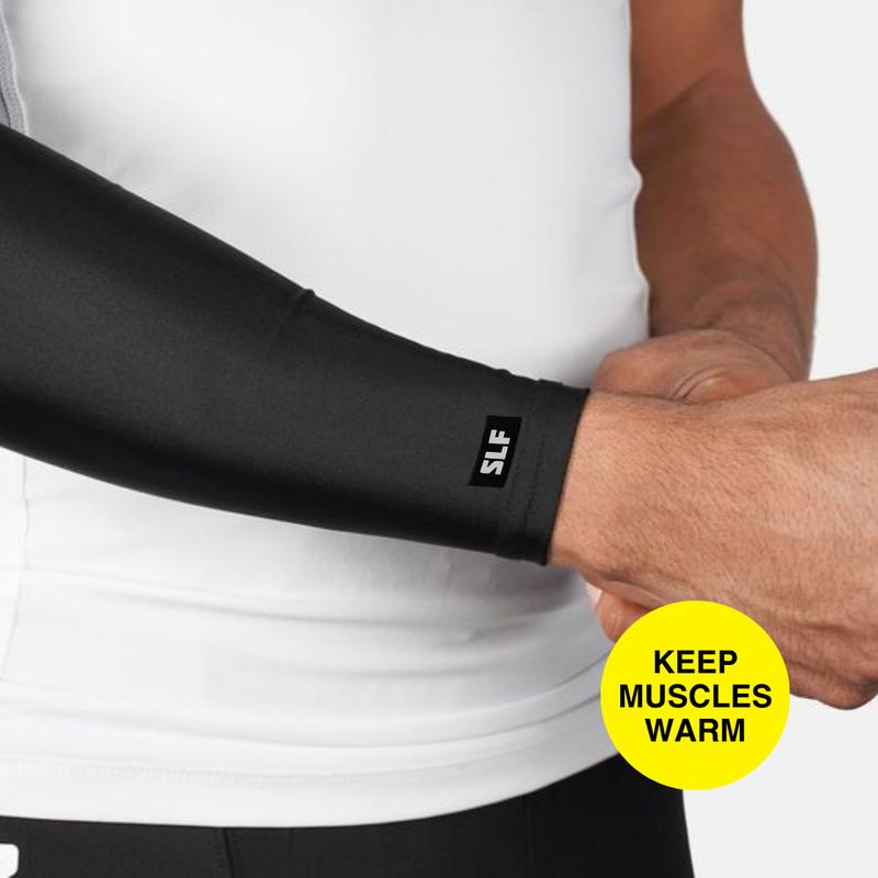 SLEEFS Basic Sports Arm Sleeve Compression - Multiple Colors - Comfort for Adult Youth Nylon Spandex Material UVA UVB Protection Machine Washable Versatile for All Sports