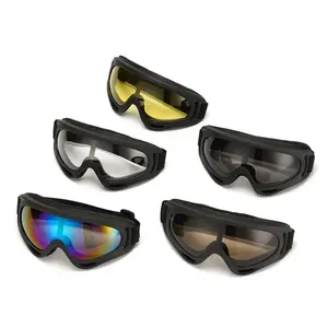 Vintage Motorcycle Windshield X400, Anti-Wind Sandproof Off-Road Glasses for Cycling Skiing, Unisex Retro Protection Transparent Lenses, Sports Goggles