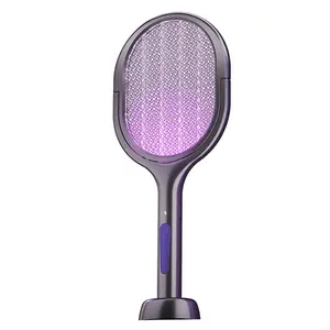 New Arrival Retractable Extended Electric Fly Swatter Racket USB Rechargeable Mosquito Zapper Lamp For Home Bedroom Outdoor Powerful Insect Killer