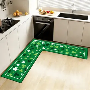 Kitchen diatom mud L-shaped large size floor mat restaurant anti-slip mat shower room door mat bathroom corner mat door mat Home Decorative Rug
