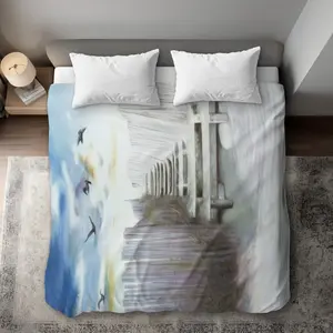 360 Stand Coastal Beige King Size Duvet Cover - Begin Home Decor C1DCKSW0LEYVF2, Marine Themed, Bedroom Bedding for Beach-Inspired Decor