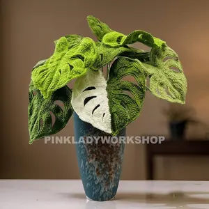 Handmade Crochet Monstera Plant: Decorative Yarn Home Decor Fruit Leaf