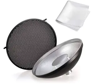 Godox AD-S3 Beauty Dish Reflector with Honeycomb Cover for AD200Pro II AD200Pro AD200 Pocket Flash AD180 AD360 AD360II Flash Speedlite