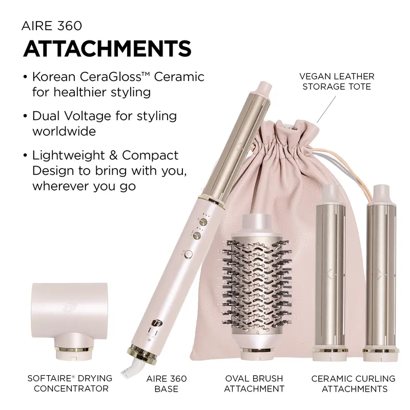 T3 MICRO Aire 360 Ceramic Dual Voltage Air Styler | Blowouts, Curls, Waves & Volume