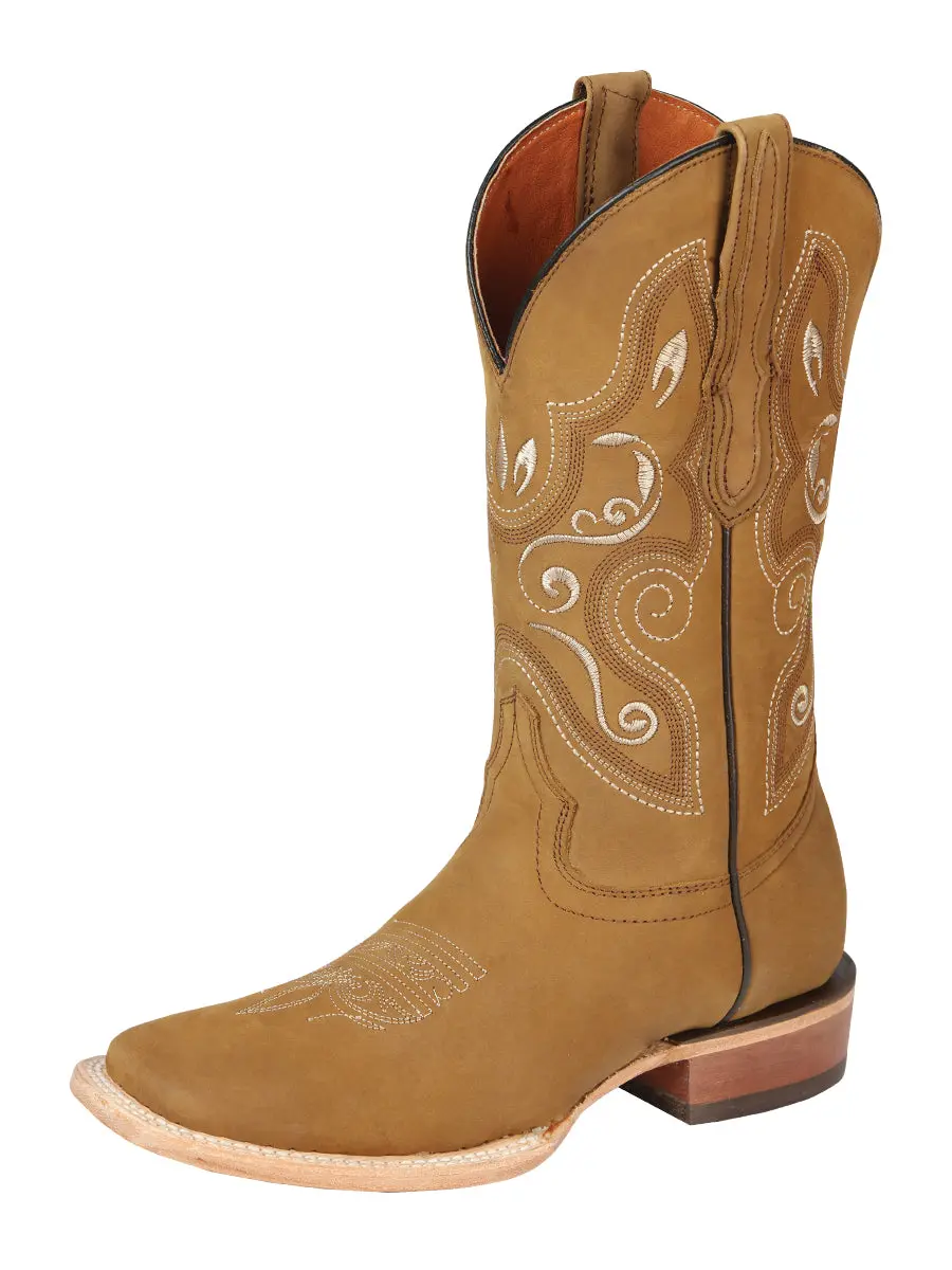 El General Women’s Rodeo Boots Oil Nubuck Leather - Honey   44848