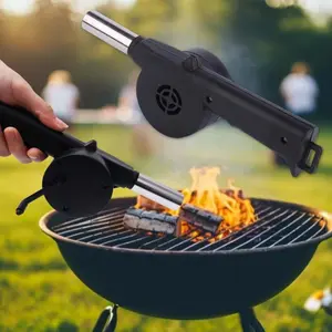 Portable Hand-Cranked BBQ Fan, Quick Air Blower for Outdoor Camping, Manual Start Portable Handle, Ideal for Picnics and Grilling Tools