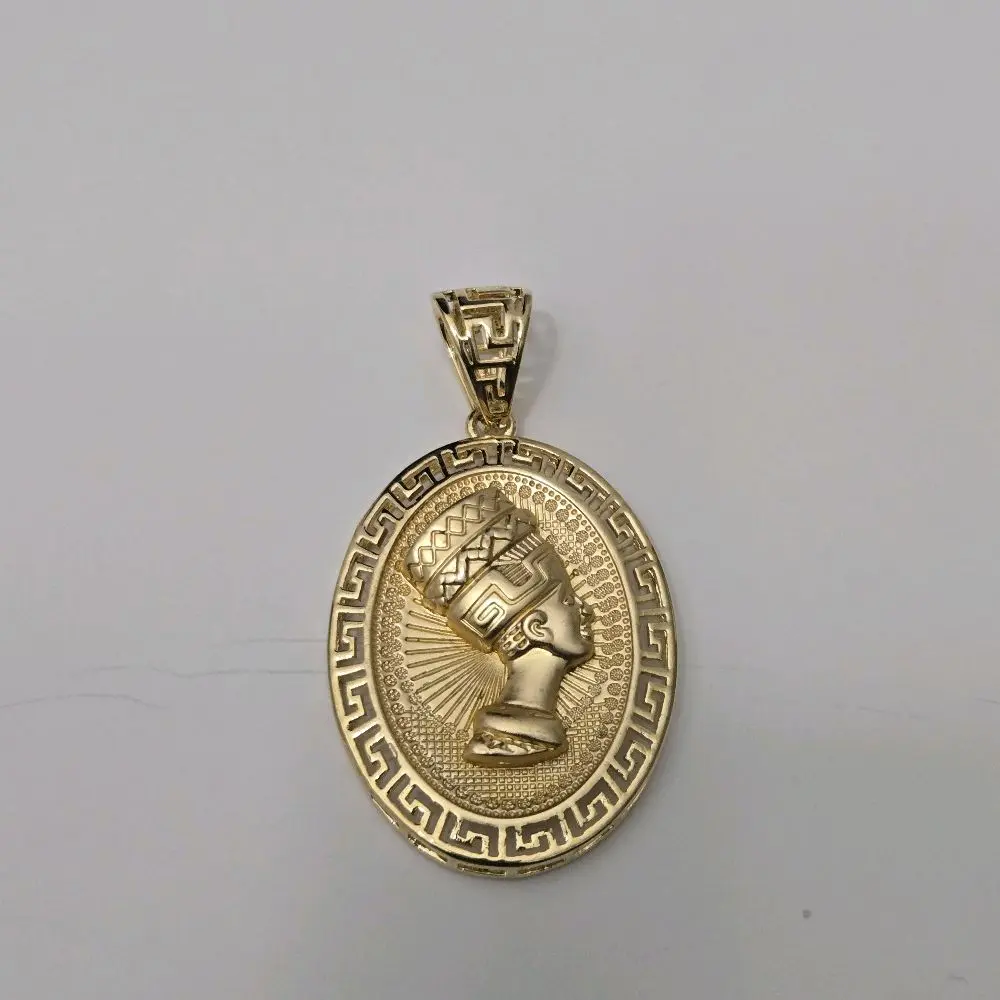 #181  18K Gold Plated  Eyptian Head Pendant Med Size