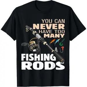 Funny Fisherman Fishing Rods Design Fishing Lovers Outfit T-Shirt Graphic tees