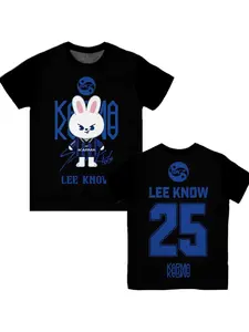 2026 New KPOP KARMA T-Shirt Fashion HYUNJIN Cartoon Print Tee Men's Women's Y2K Harajuku Style Round Neck Top
