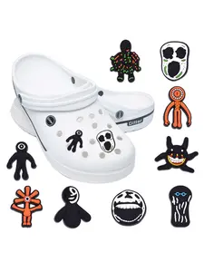 9pcs Cartoon Horror Game Character Series PVC Shoe Accessories, Detachable Waterproof DIY Party Gifts, Ideal for Men and Women