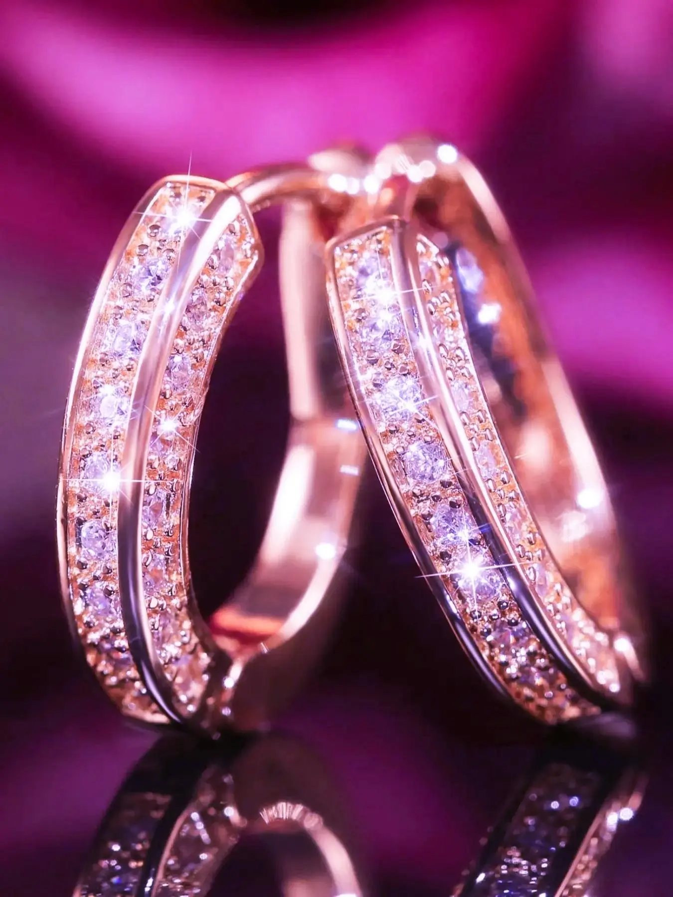 Women's Elegant Rhinestone Decorated Hoop Shape Earrings, Exquisite Trendy Statement Hoops Earrings, Gorgeous Jewelry Gifts As Birthday Gift for Women