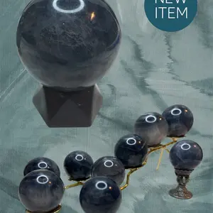 Blue Fluorite Spheres - Elegant Design, Round Shapes, Natural Blue Color, Ideal for Meditation and Relaxation