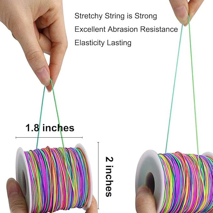1mm Stretchy Bracelet String Strong Rainbow Elastic Cord for Jewelry Making Beading Necklaces & DIY Crafts Durable Elastic Thread for Handmade Accessories