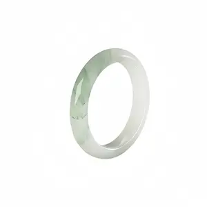 Natural Tianshan Jadeite Women's Jadeite-Colored Fairy-Like Elegant White-Toned Jade Bangle Bracelet for Girlfriend