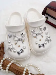 18 Piece Bowknot Set, Large Star Heart Half Round Beads DIY Decorations, Perfect Gift for Women Sandals Slippers Beach Bags