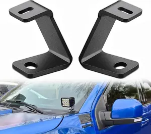 Hood Light Mount Brackets, Ditch Light Front A-Pillar LED Mounts LED Cube Work Pods Mounting Brackets Compatible with F150 Raptor 2017-2023 F150 2015-2023