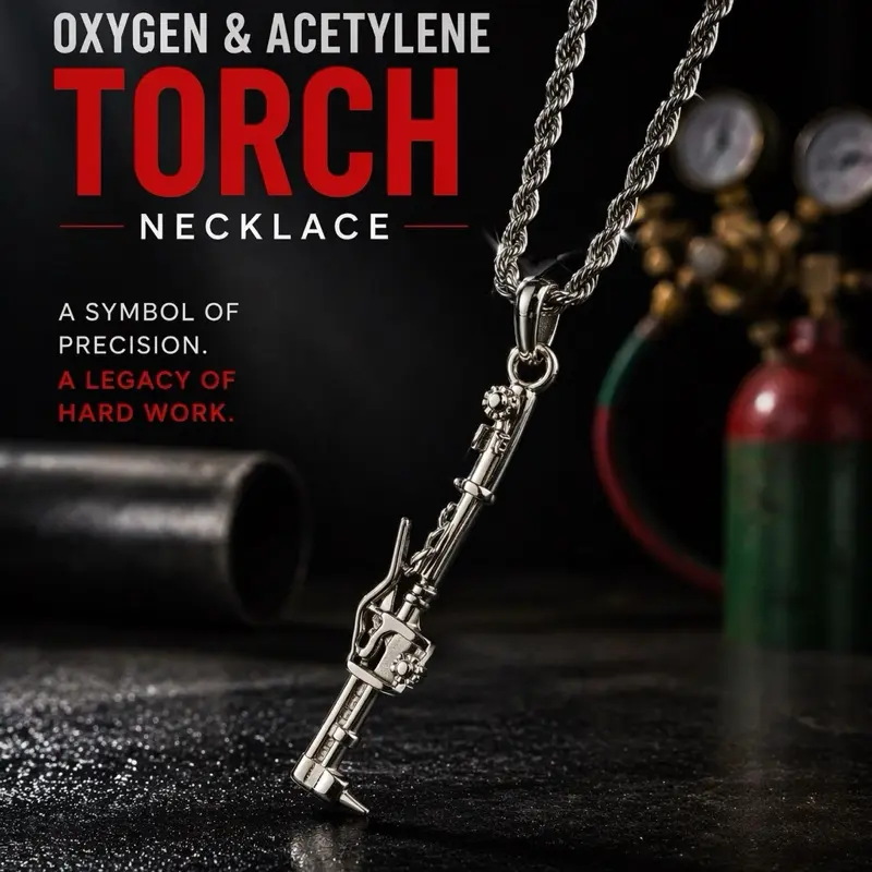 ️ Oxygen & Acetylene Torch Necklace – Welders’ Edition