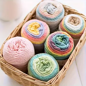 Milk Cotton Rainbow Yarn, 5 Ply, Perfect for DIY Knitting & Crocheting, Ideal for Scarves, Pillows, Blankets, Soft Texture, Knitting Supplies