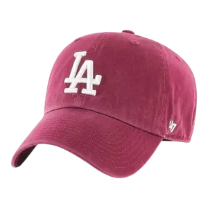 47 Brand Clean Up Los Angeles Dodgers Strapback in Cardinal Red | Adjustable Cap