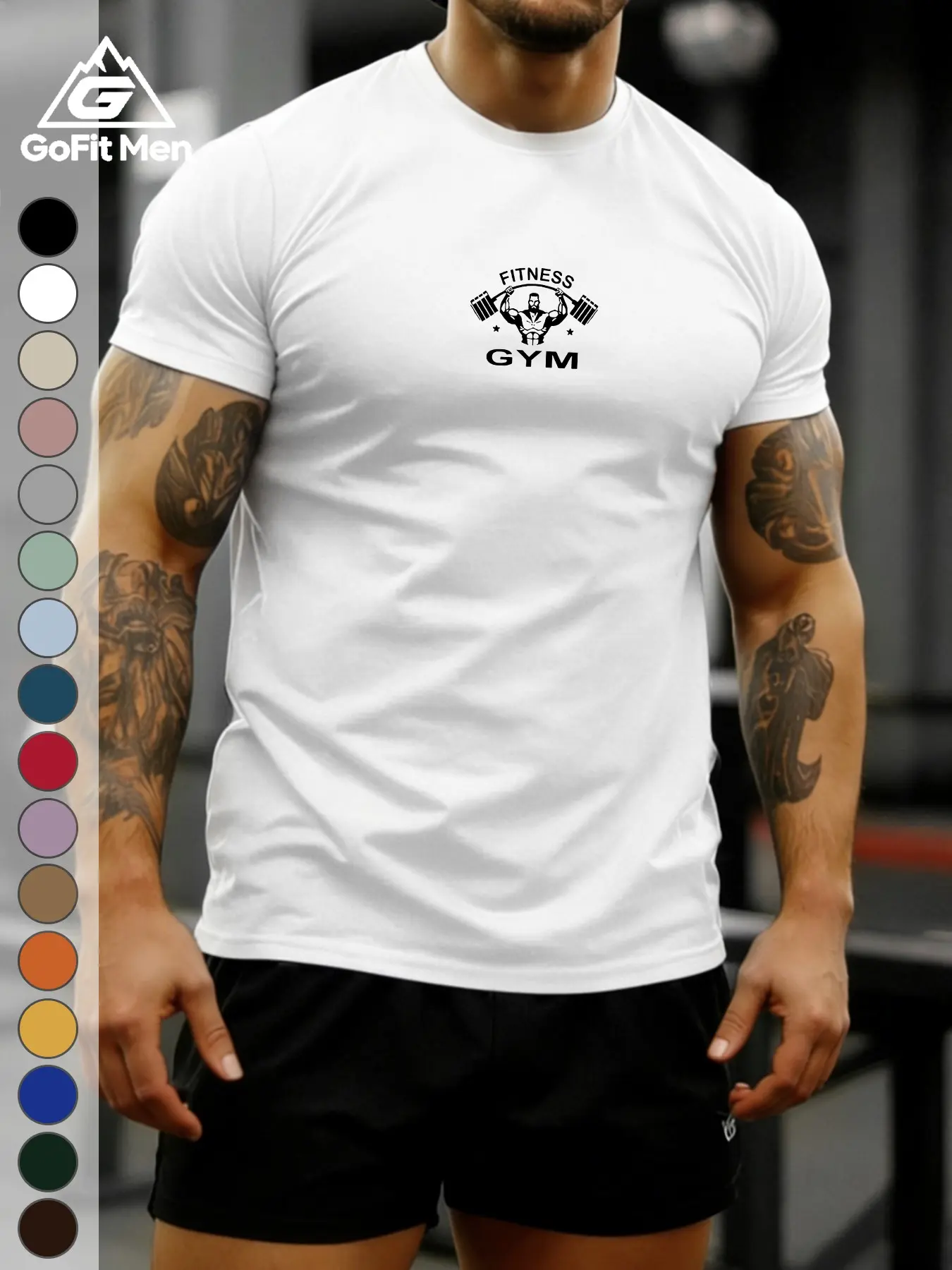 Gofit Men’s Fitness T-Shirt, Gym Workout Tee, Slim Fit Graphic Print, Breathable Fabric, Multi-Color Sportswear, Fitness Shirts, Fitness Apparel, Ideal for Gym Training & Casual Wear
