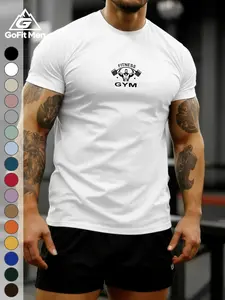 Gofit Men’s Fitness Gym T-Shirt, Slim Fit Graphic Print, Breathable Fabric, Multi-Color Sportswear, Ideal for Gym Training & Casual Wear