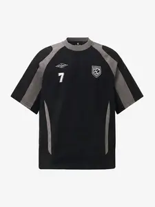 Suede-Touch Embroidered Sport Color-Block T-Shirt