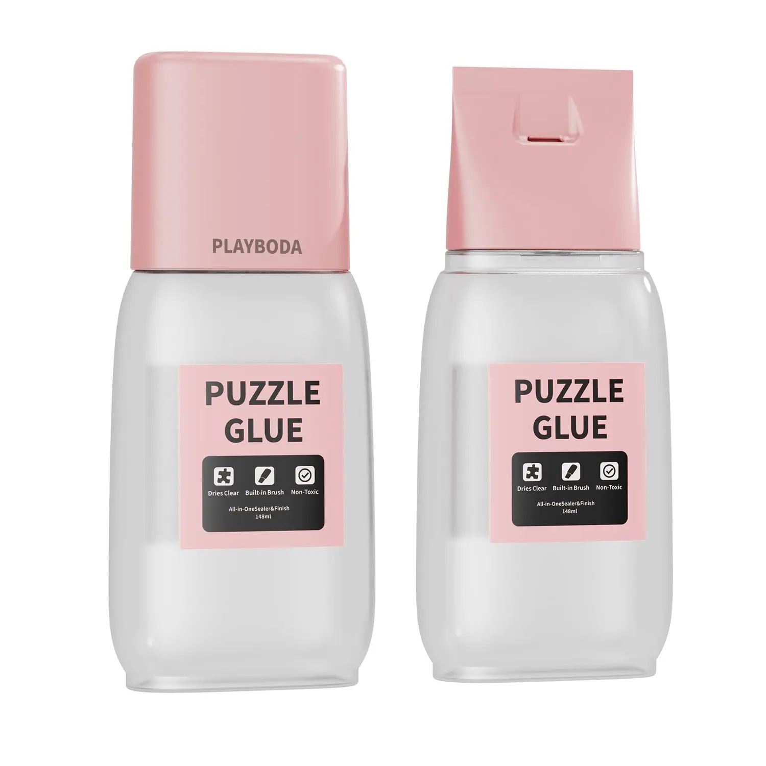 Clear Quick-Dry Jigsaw Puzzle Glue with Brush - Jigsaw Accessories Kit, Adult Puzzle Saver for 3000-5000 Pieces, 148ml (5 fl oz)