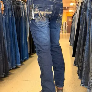 Men western jeans Dark Blue