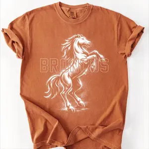 Vintage Broncos Horse Football Shirt, Retro Denver Mascot Graphic Tee, Comfort Colors Western Football Fan Gift, Game Day Shirt for Him Her