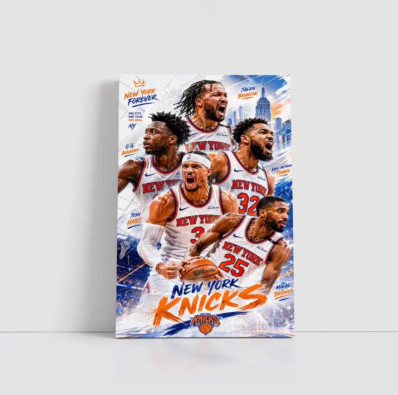 [Unframed] New York Knicks Poster 2025-26 NBA Champions Wall Art Basketball NBA Player  Home Decor S306 Birthday Gift