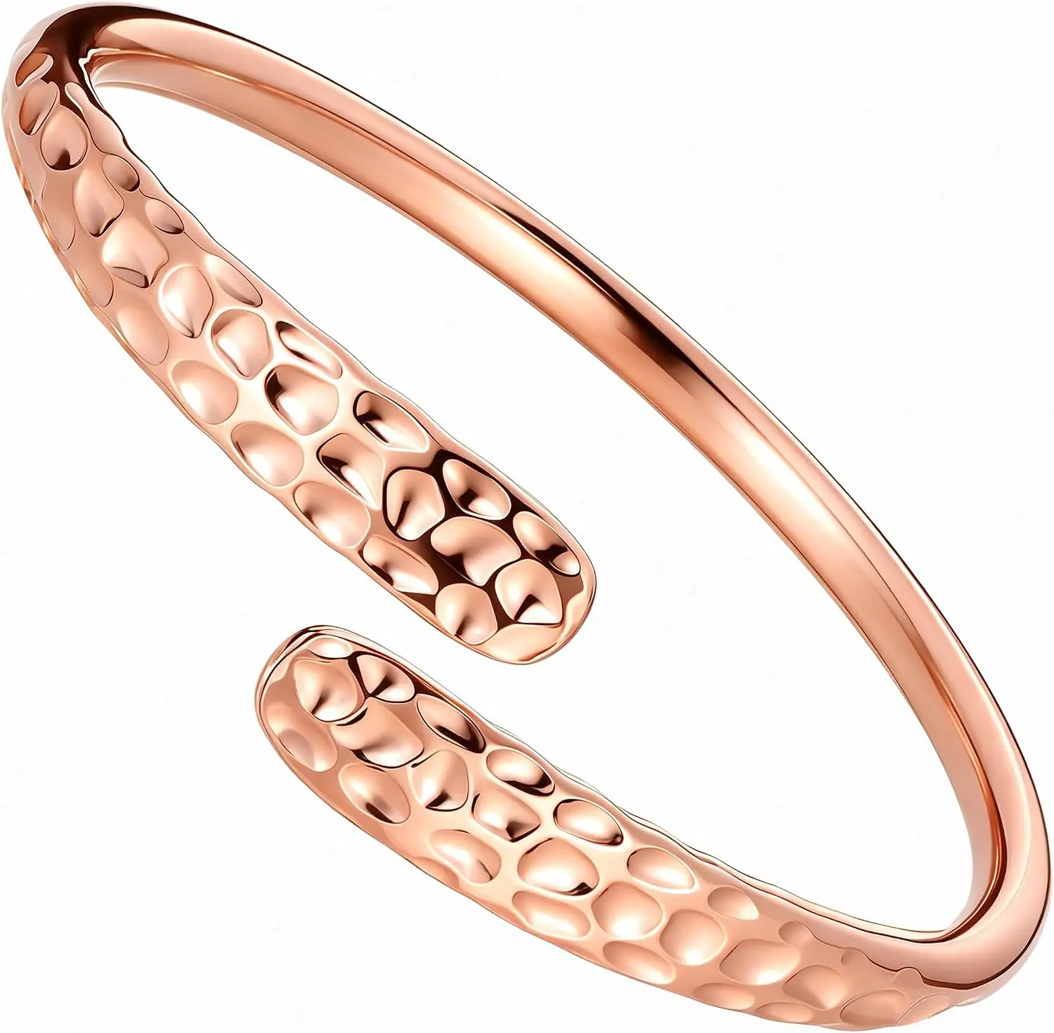 Copper Hammered 99.9% Solid Pure Copper Bracelet for Men & Women
