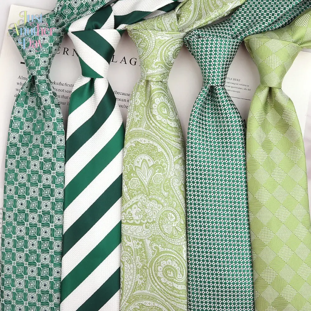 Summer Fresh Avocado Green Neckties for Men, Casual Fashion Shirt Accessories, Preppy JK Style Ties for Students & Daily Wear