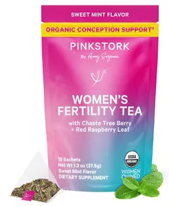 Pink Stork Organic Herbal Fertility Support | Vitex + Red Raspberry Leaf | 3 Flavors Available | TTC + Cycle Support for Women
