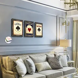 Poker Themed Wall Art, 3 Counts/set Casino Wall Decor, Gambling Themes Poster, Vintage Design Paintings, Home Decor, Room Aesthetic, Ornaments
