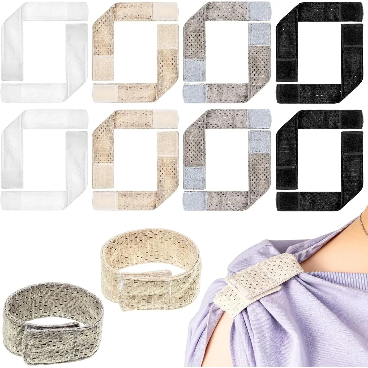 8 Pairs Jersey Sleeve Holders, Soccer Ties for Sports Shirts Straps