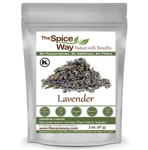 The Spice Way Pure Lavender Flowers - Non-GMO Farm to Table Freshness for Baking Cooking & Tea Herbal Blends Essential Herbs Aromatic Mint Chamomile 2 oz