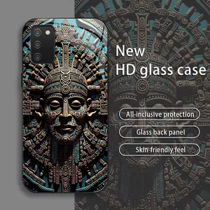 Suitable for [Galaxy A03s] New high-end totem glass mobile phone case New business simple metal paint electroplated glass mobile phone case Affordable price Anti-drop and anti-fingerprint 995