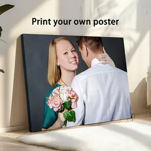 [Personalized Framed Canvas] 2D Flat, 2DFlat1pcs Large Personalized Framed Canvas Painting- Custom Photo Portrait, Wedding, Family, Couple, Pet Portrait Surround Frame Framed Canvas Home Decor Wall Art Durable And Fade Resi, Father's Day, Independence Day