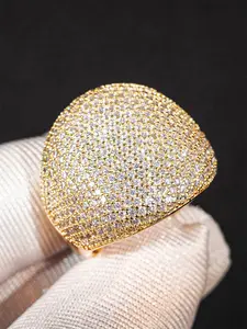 1 PC Gorgeous Cubic Zirconia Heart Signet Ring For Women For Wedding Engagement Anniversary Party Jewelry Valentine's Day Gift