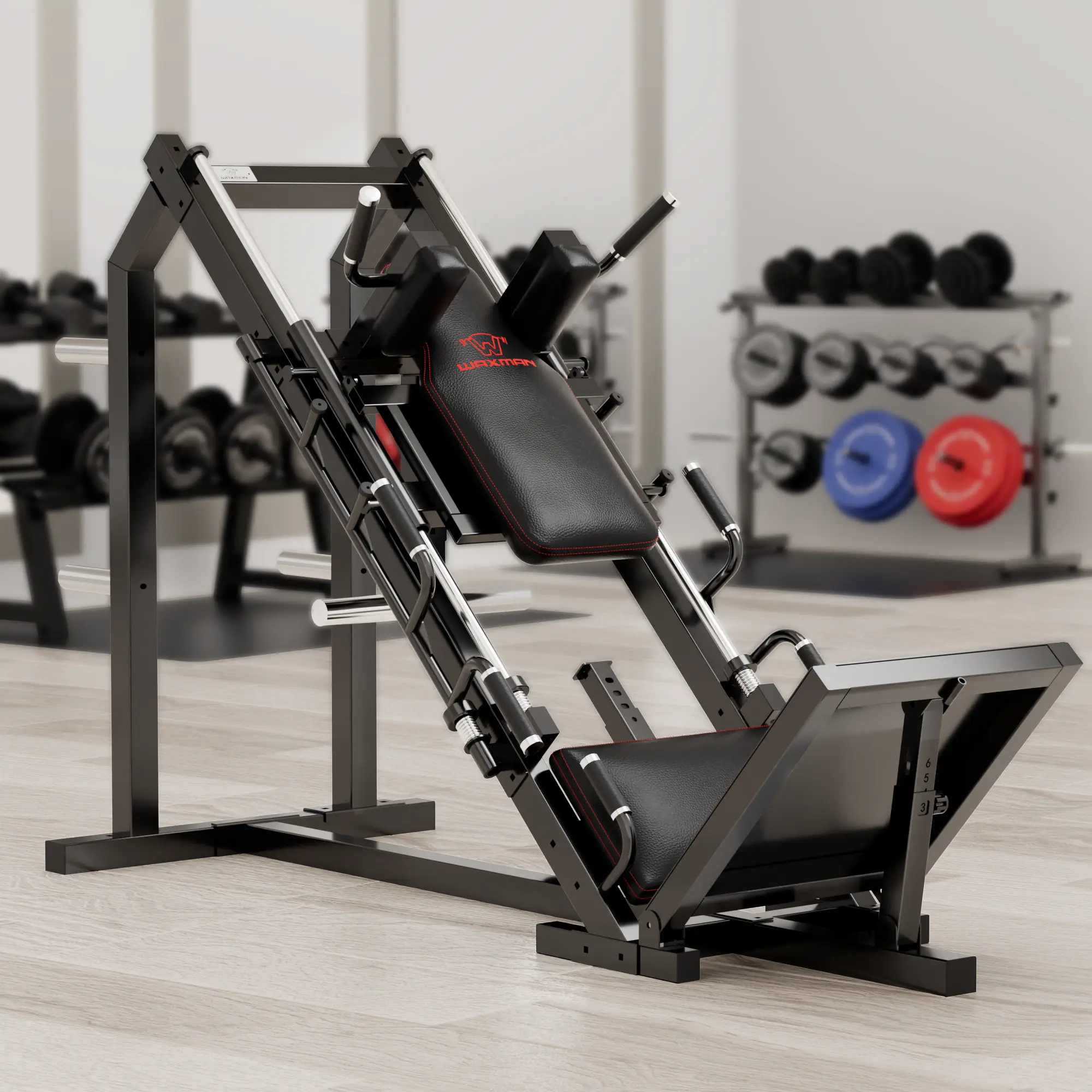 Waxman 2-in-1 Heavy-Duty Leg Press Hack Squat Machine, Home Gym Equipment with 10 Weight Plates & Comfortable Lock-out Positions for Leg Day Success, Lower Body Workout, Steel, Resistance Bands, Hacks Squat Machine, Leg Workouts