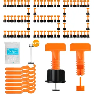 DGSL 350PCS Tile Leveling System Kit, 1/16 Inch Reusable Tile Spacers Leveling System, 7 Wrenches and 175 Wedges 1800PCS Tile Levelers Clips for and Floors Installation