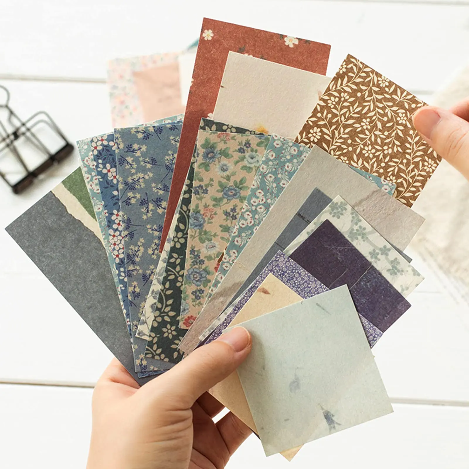 Scrapbook Paper for DIY Crafts, 360 Sheets Vintage Art Paper Pieces with Floral, Letter & Grid Patterns, Matte & Easy to Write, 3 Sizes Including 2.13inchx3.54inch
