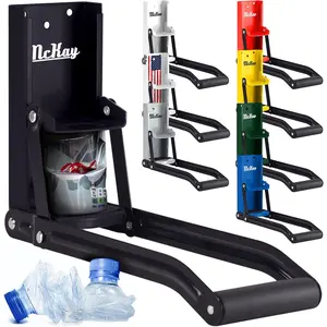 16oz Metal Can Crusher, Heavy-Duty Wall-Mounted Smasher for Aluminum Seltzer, Soda, Beer Cans and Bottles for Recycling, Gadgets for Home, also works for 12 Oz. Can (Black)