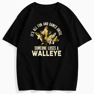 Fun Carp-Eye Fish Fishing T-Shirt | "It's All Fun and Games Until Someone Loses a Carp-Eye Fish" Slogan, Featuring a Carp-Eye Fish Graphic — All-Season Casual Wear — A Great Gift for Anglers