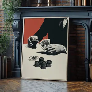 Poker Wall Art Print – Vintage Bar Wall Art for Game Room or Man Cave