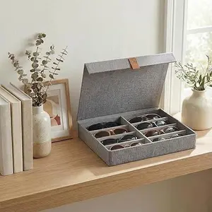 Beautiful Sunglass Storage Organizer For 8 Pairs - Stylish Case/Holder Displays Your Glasses And Protects From Dust