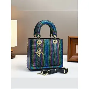 New Elegant Snake Print Women's Handbag, Classic Versatile Large Capacity Bag, Suitable for Shopping & Travel, Shoulder & Crossbody Use