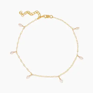White Keshi Pearl Anklet